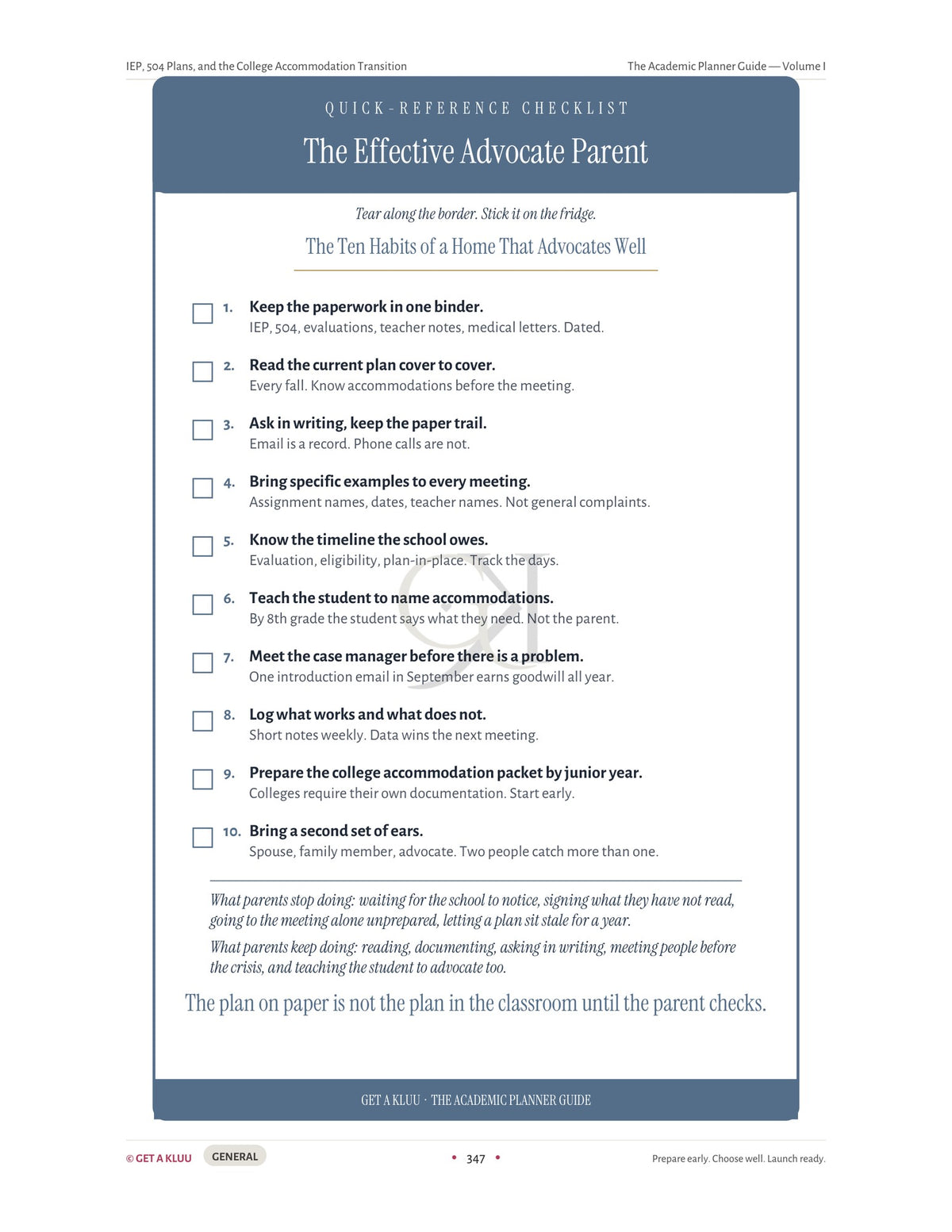Academic Planner Guide Volume I