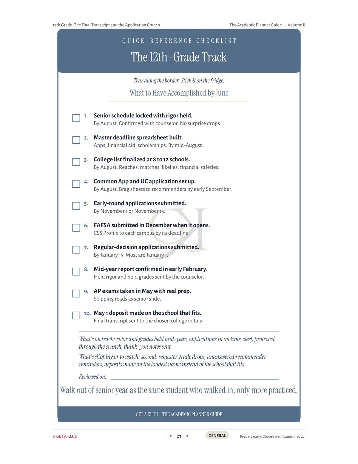 Academic Planner Guide Volume II
