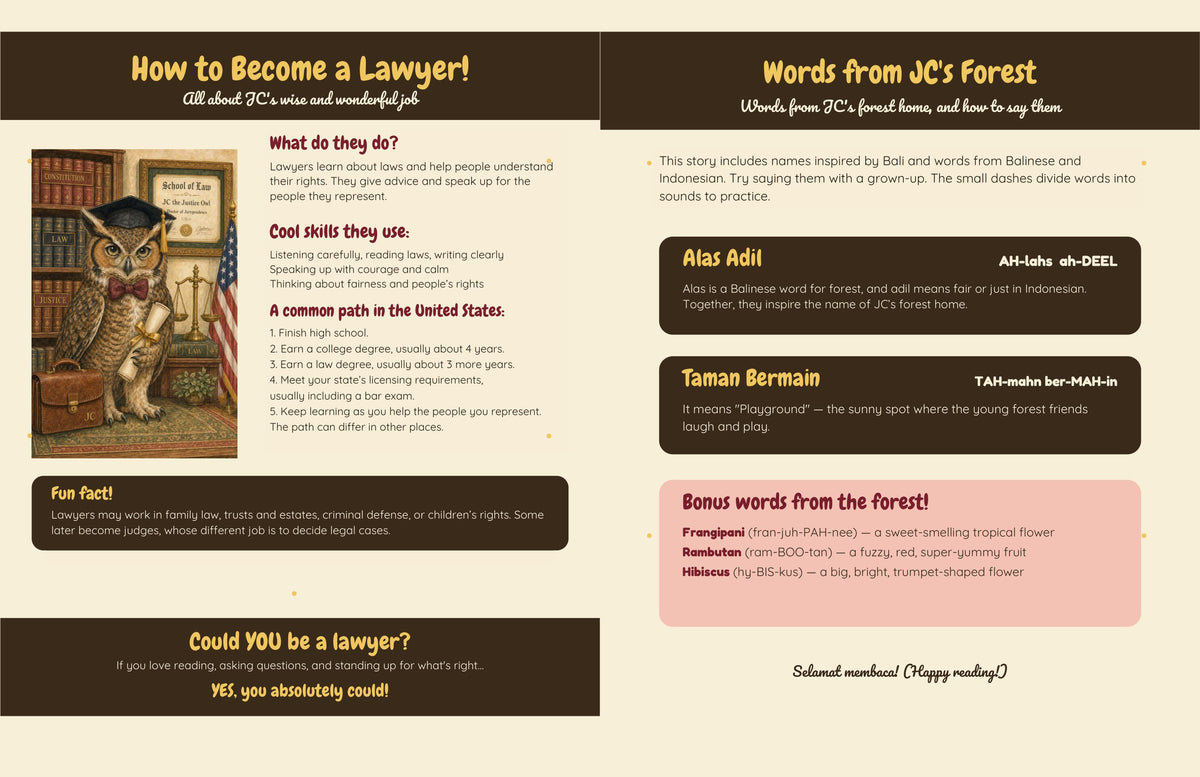 Who Can I Be? JC The Justice Owl - The Lawyer