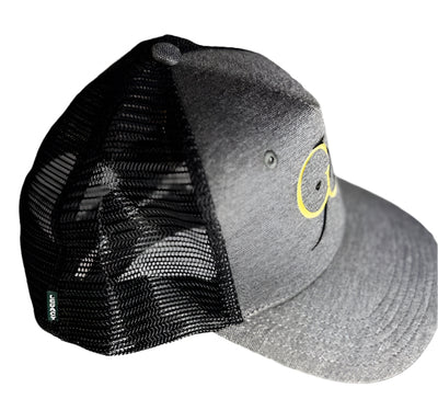 PV trucker cap, side view showing the mesh back