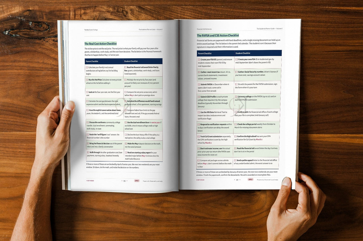 The Academic Planner Guide Volume II, open book