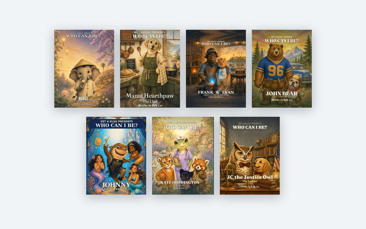 Covers of the seven Who Can I Be? books