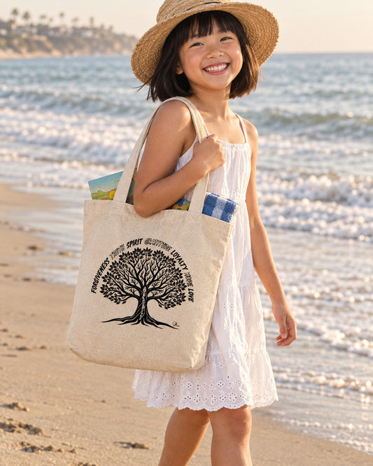 Get A Kluu canvas tote carried at the beach