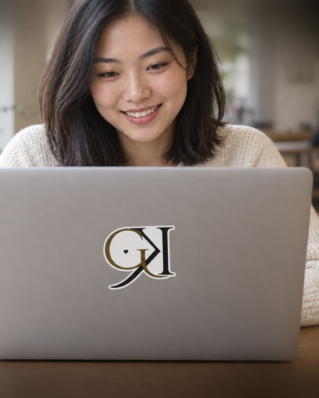 GK decal sticker on a laptop