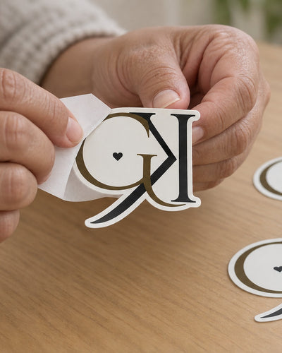 Peeling the backing off a GK decal sticker